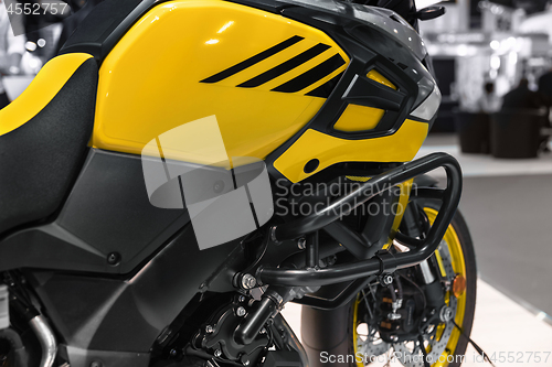 Image of Modern motorcycle closeup photo