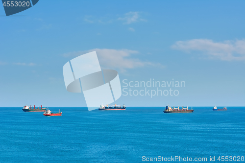 Image of Cargo Ships at Anchorage