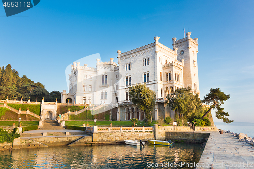 Image of Miramare Castle, Trieste, Italy, Europe.