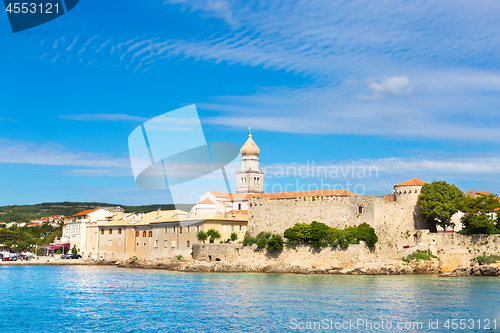 Image of Panoramic view of Krk town, Mediterranean, Croatia, Europe