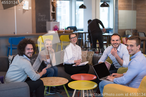 Image of Startup Business Team At A Meeting at modern office building
