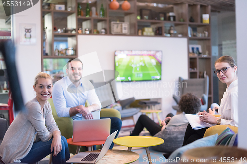 Image of Startup Business Team At A Meeting at modern office building