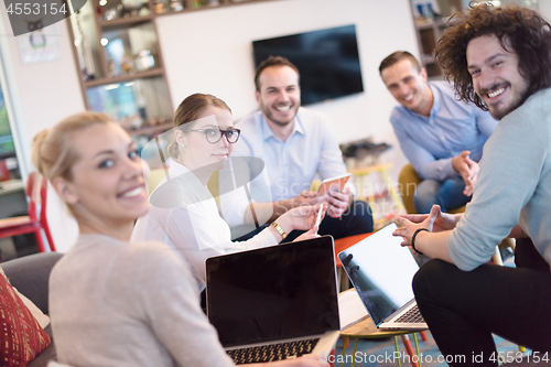 Image of Startup Business Team At A Meeting at modern office building