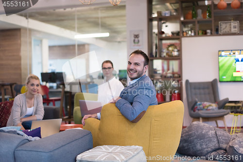 Image of Startup Business Team At A Meeting at modern office building