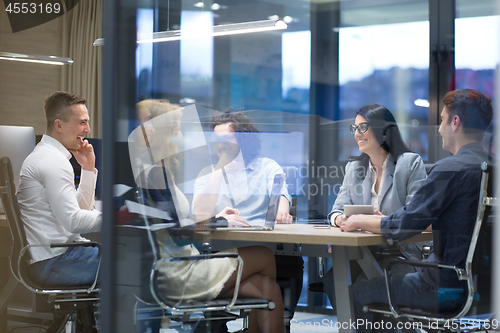 Image of Startup Business Team At A Meeting at modern office building