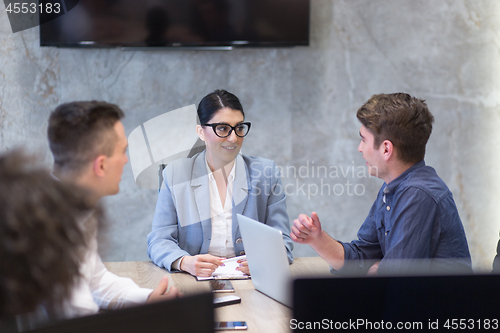 Image of Startup Business Team At A Meeting at modern office building