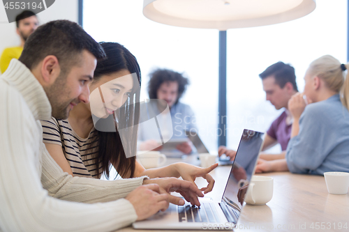 Image of Startup Business Team At A Meeting at modern office building