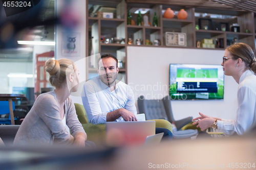 Image of Startup Business Team At A Meeting at modern office building