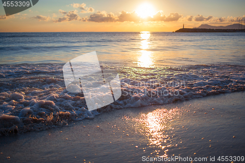 Image of Colorful sunset over the sea