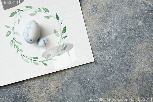Image of easter eggs on a concrete background