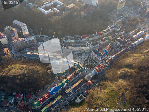 Image of Top view of new modern houses in Vozdvizhenka district, Kiev, Ukraine