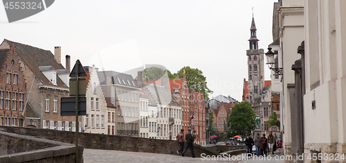 Image of The Belfry Tower of Bruges.Panoramic view