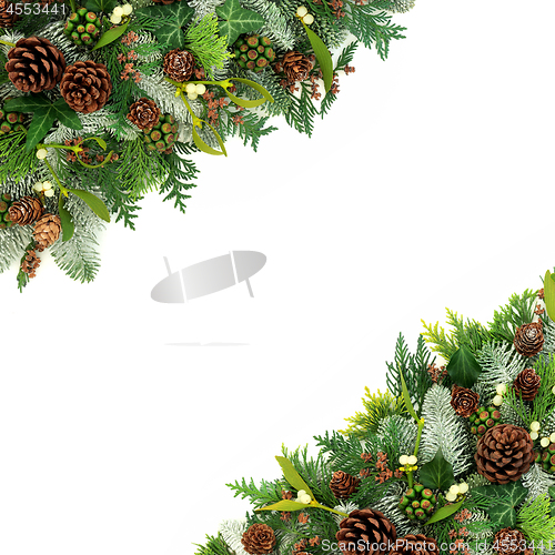 Image of Winter and Christmas Background Border 