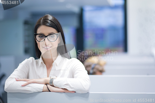 Image of female call centre operator doing her job