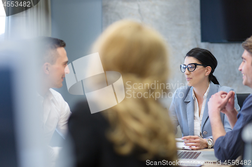 Image of Startup Business Team At A Meeting at modern office building