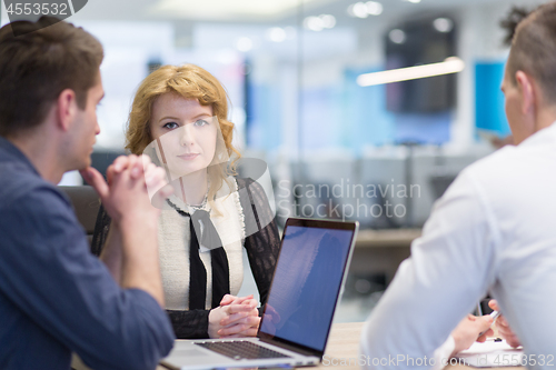 Image of Startup Business Team At A Meeting at modern office building