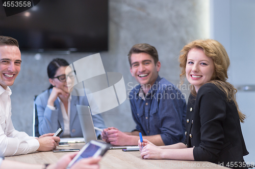 Image of Startup Business Team At A Meeting at modern office building