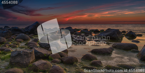 Image of Colorful sunset over Baltic sea
