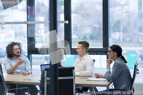 Image of Startup Business Team At A Meeting at modern office building