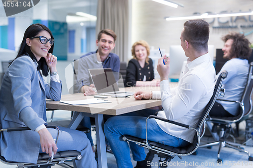 Image of Startup Business Team At A Meeting at modern office building