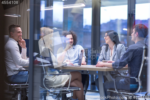 Image of Startup Business Team At A Meeting at modern office building