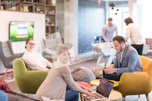 Image of Startup Business Team At A Meeting at modern office building