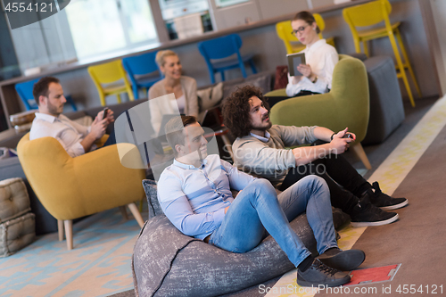 Image of startup Office Workers Playing computer games