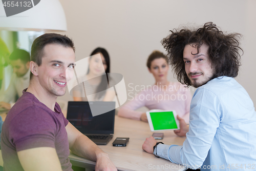 Image of Startup Business Team At A Meeting at modern office building