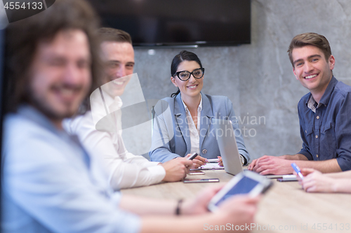 Image of Startup Business Team At A Meeting at modern office building