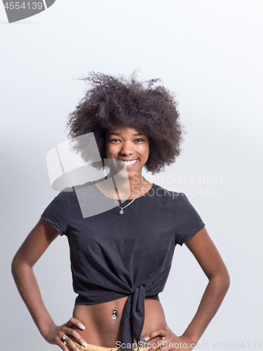 Image of black woman isolated on a white background