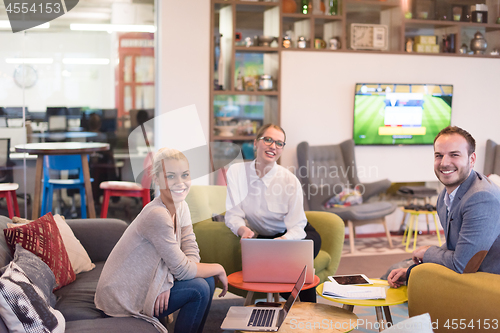 Image of Startup Business Team At A Meeting at modern office building