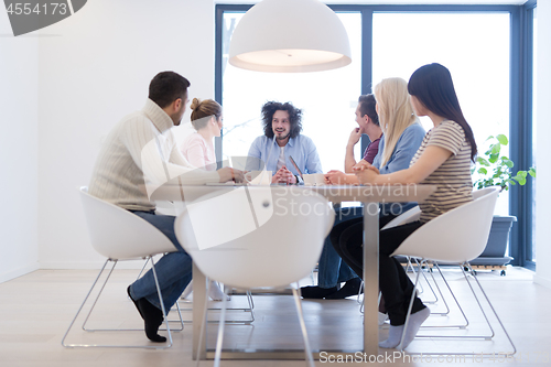 Image of Startup Business Team At A Meeting at modern office building