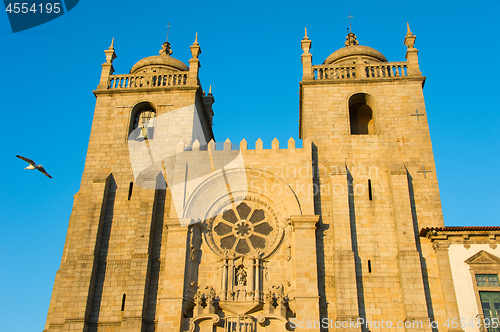 Image of Porto Cathedral at sunset. Portugal