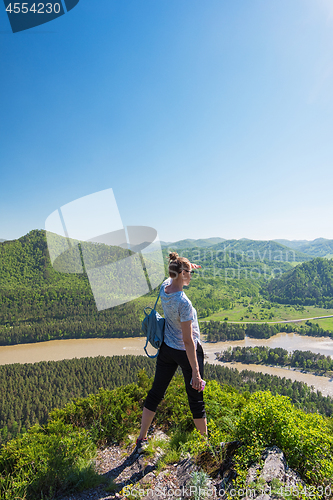 Image of Woman in Altai mountain