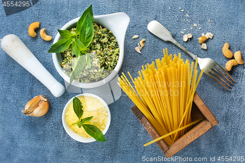 Image of pasta and pesto