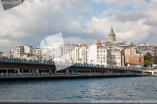 Image of A view of the Galata Bridge and the Galata Tower