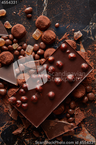 Image of Assortment of delicious chocolate candies