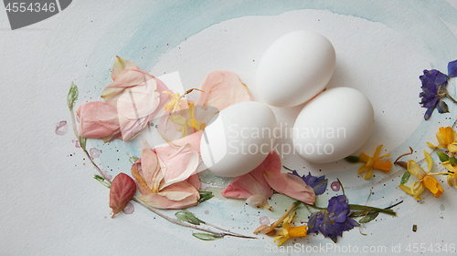 Image of Eggs design over background