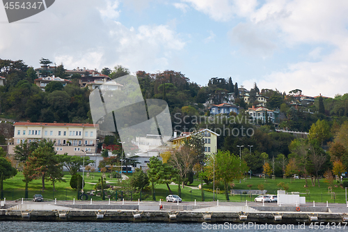 Image of Landscape panoramic view from the sea to the historical part of Istanbul, Turkey.