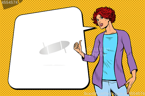 Image of woman advertises presents