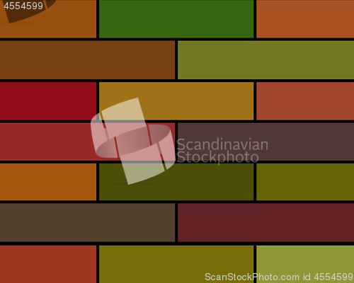Image of background of different colors with bricks