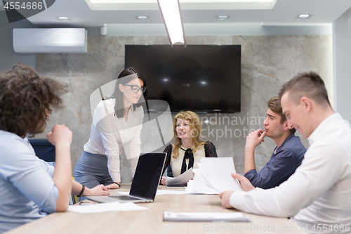 Image of Startup Business Team At A Meeting at modern office building