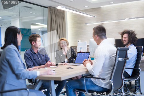 Image of Startup Business Team At A Meeting at modern office building