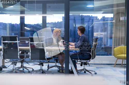 Image of Startup Business Team At A Meeting at modern office building