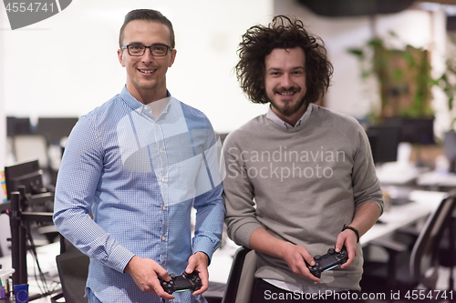 Image of startup Office Workers Playing computer games