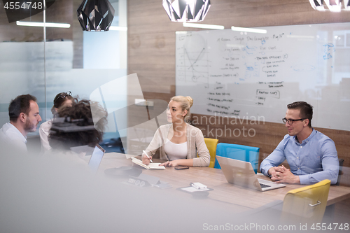 Image of Startup Business Team At A Meeting at modern office building