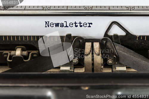 Image of Vintage typewriter with word newsletter