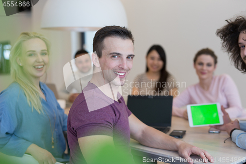 Image of Startup Business Team At A Meeting at modern office building