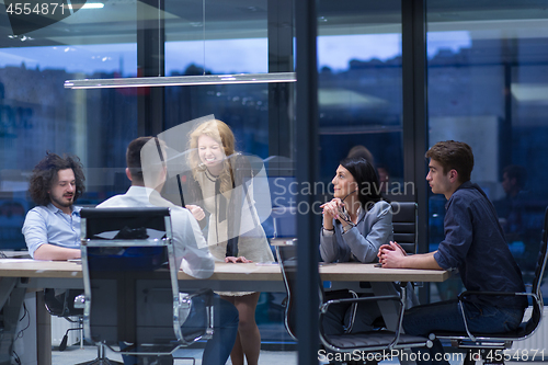 Image of Startup Business Team At A Meeting at modern office building