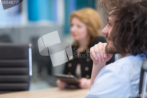 Image of Startup Business Team At A Meeting at modern office building